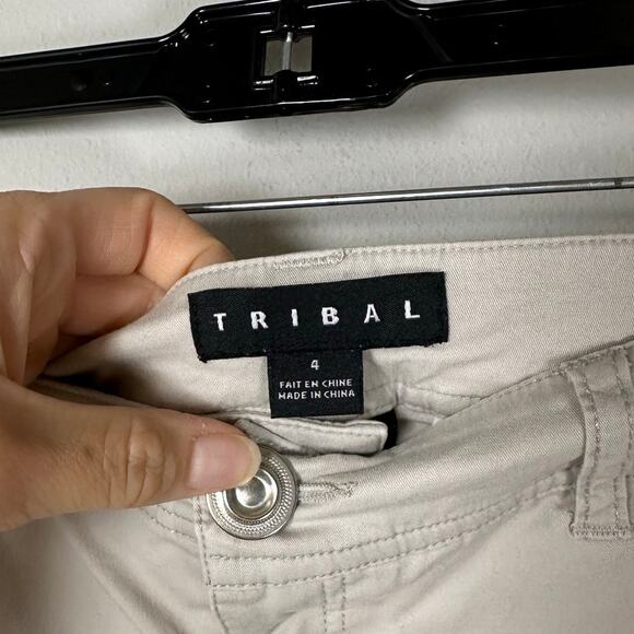 Tribal Jeans Tan Khaki Cotton Blend Shorts Women's 4 - Picture 5 of 5